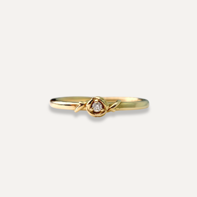 Diamond Ring Small Baby Gold Ring Tiny Diamond Ring, Baby Diamond