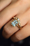 Jasmine Octagon Aquamarine Ring Hidden Diamonds