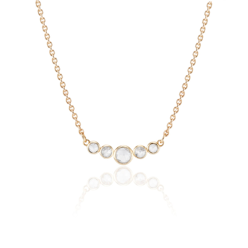 Five Rose cut Diamond Necklace - LEL JEWELRY