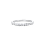 Platinum french pave diamond ring