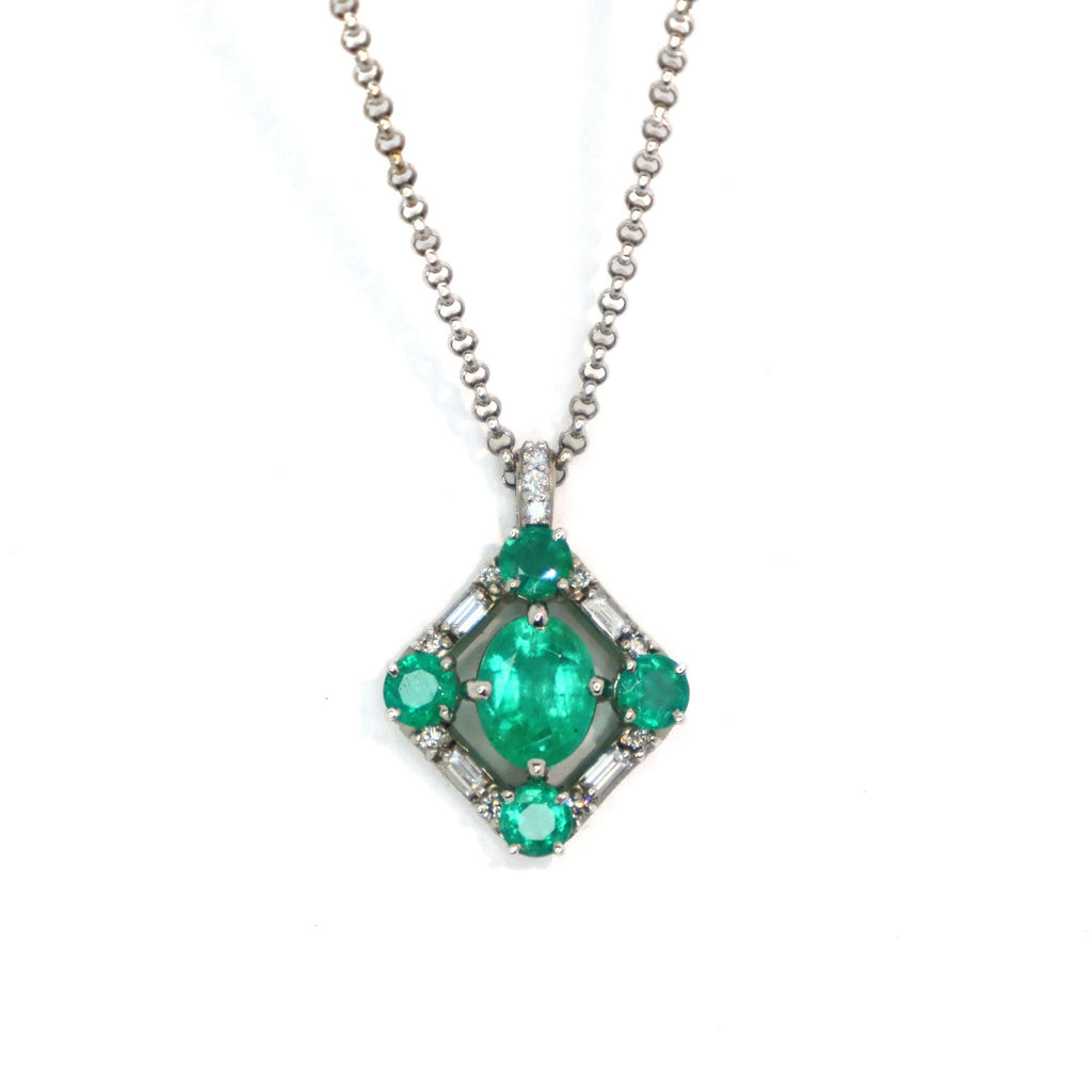 Art Deco Inspired Emerald and diamond necklace