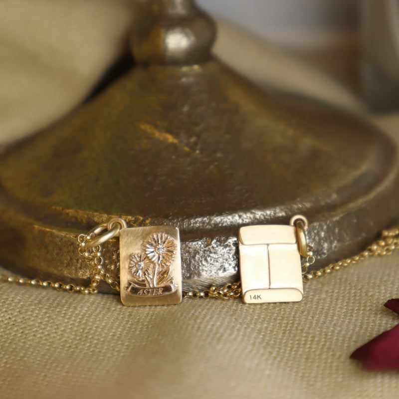 Aster Golden Seed Packet with Diamonds