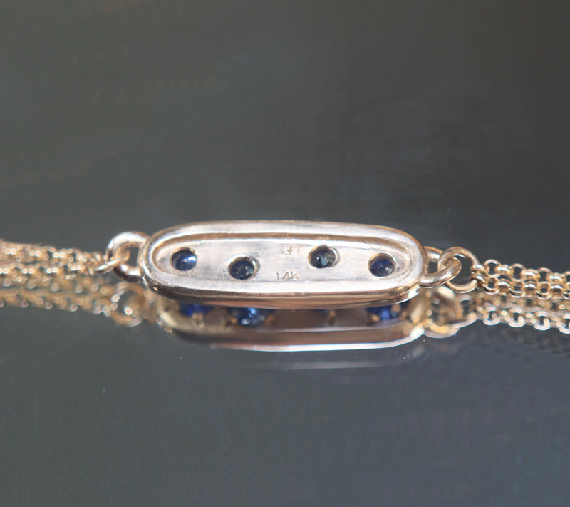 Blue Stars Four Sapphire Double Strand Bracelet