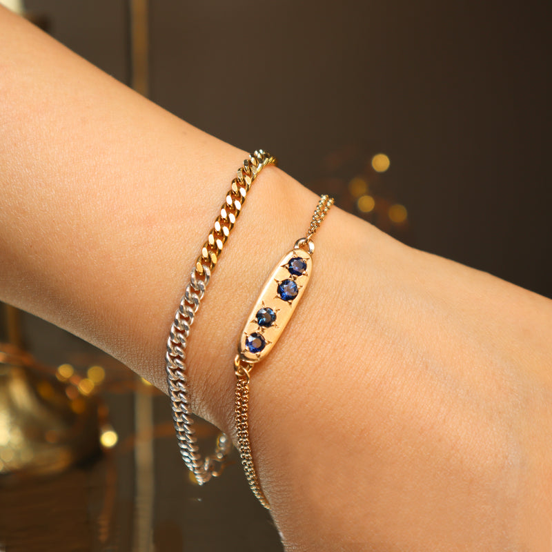 Blue Stars Four Sapphire Double Strand Bracelet