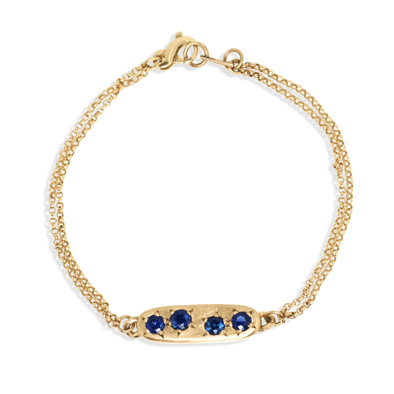 Blue Stars Four Sapphire Double Strand Bracelet