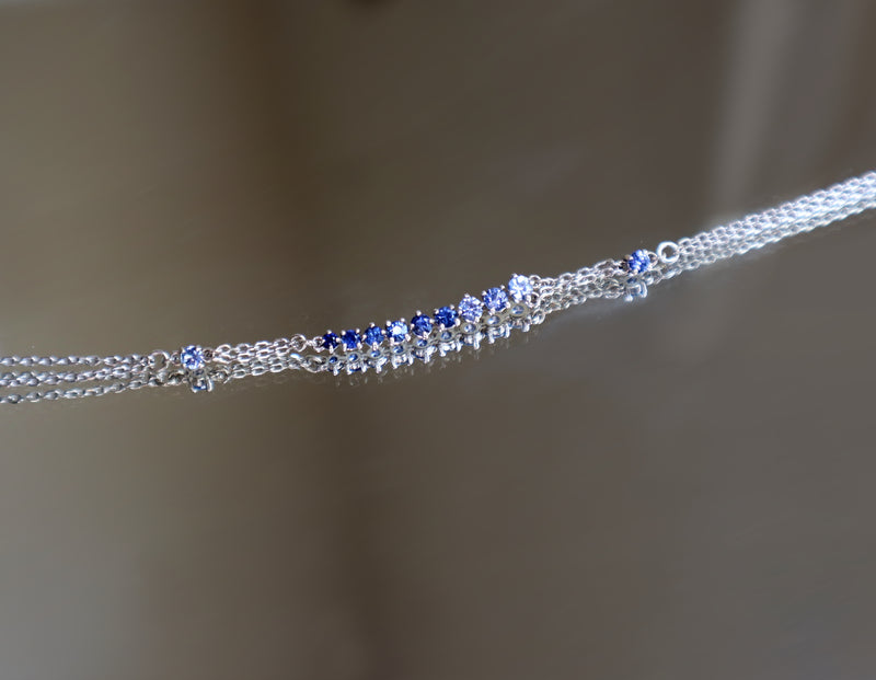 Ombre Sapphire Crescent Bracelet