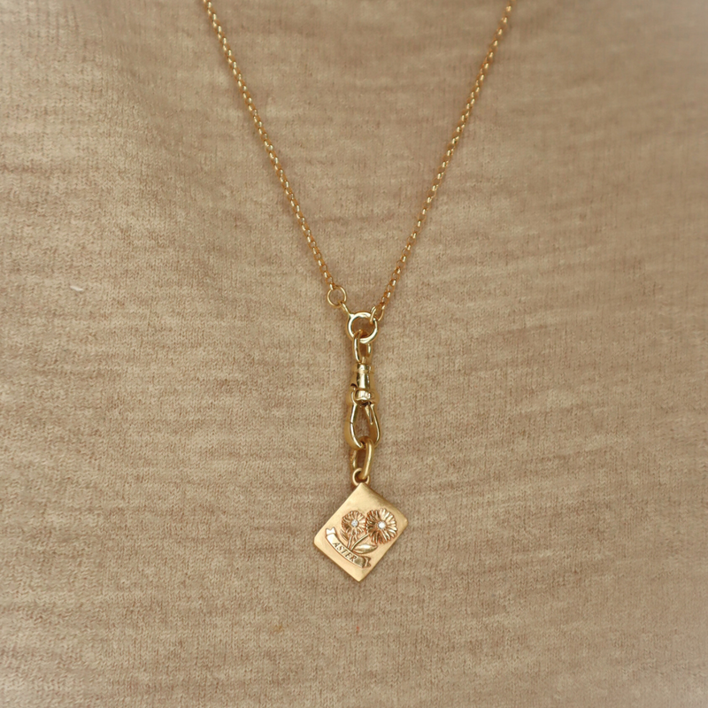 Swivel Clip Charm Holder 14k Yellow Gold