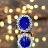 Oval Blue Lapis Diamond Ring by Ellie Lee