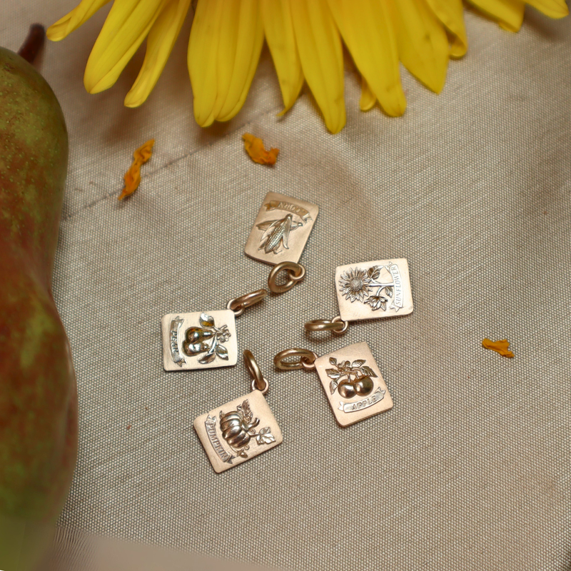 Golden Seed Packet Pendant- Fall Harvest Collection