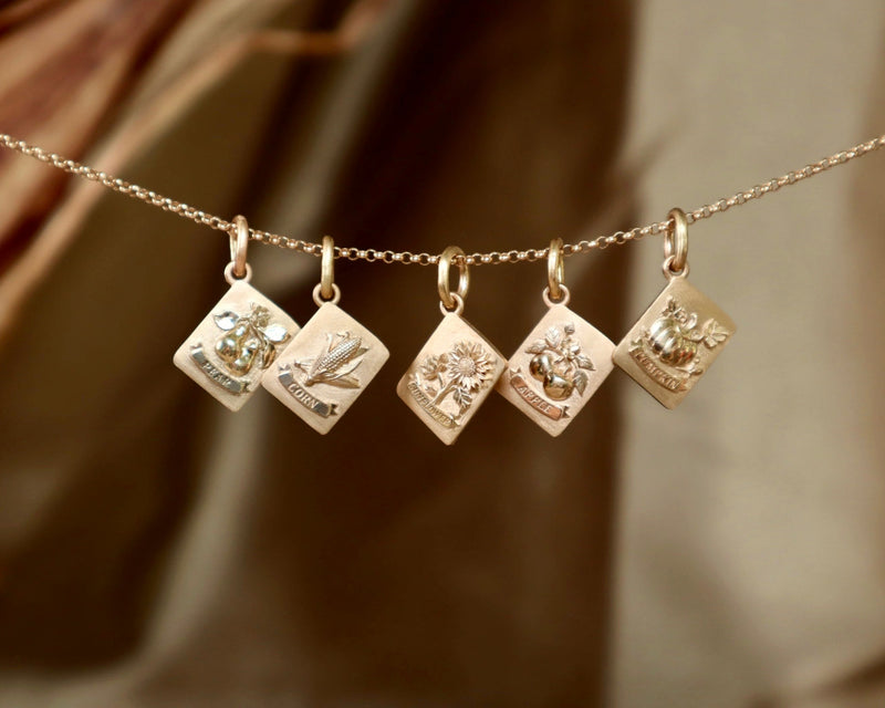 Gold charms on chain Fall Theme