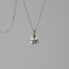 Forget Me Not Sapphire Charm — Gold Flower Pendant Necklace