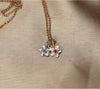 Forget Me Not Sapphire Charm — Gold Flower Pendant Necklace