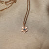 Forget Me Not Sapphire Charm — Gold Flower Pendant Necklace