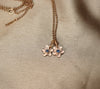 Forget Me Not Sapphire Charm — Gold Flower Pendant Necklace