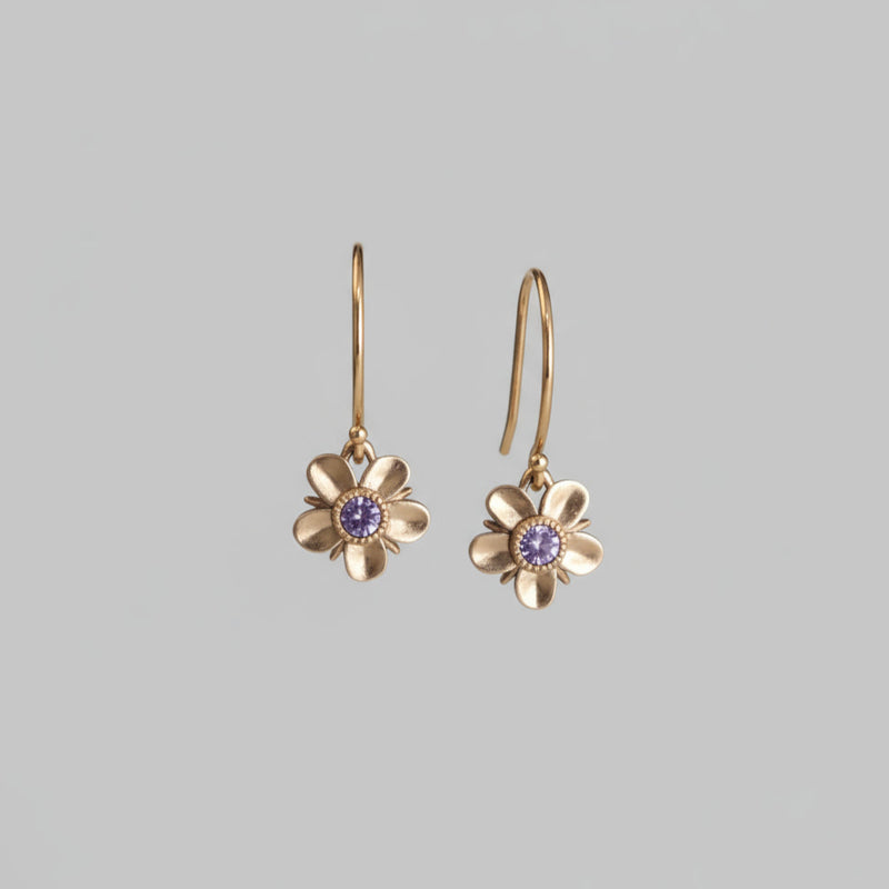 Forget Me Not Dangle Lavender Sapphire Earrings