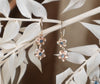 Double Forget Me Not with Montana Sapphire- French Wire Earrings