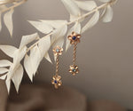 Double Forget Me Not Dangle Earrings with Sapphires
