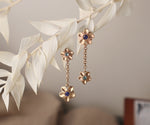 Double Forget Me Not Dangle Earrings with Sapphires