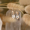 Double Forget Me Not with Montana Sapphire- French Wire Earrings
