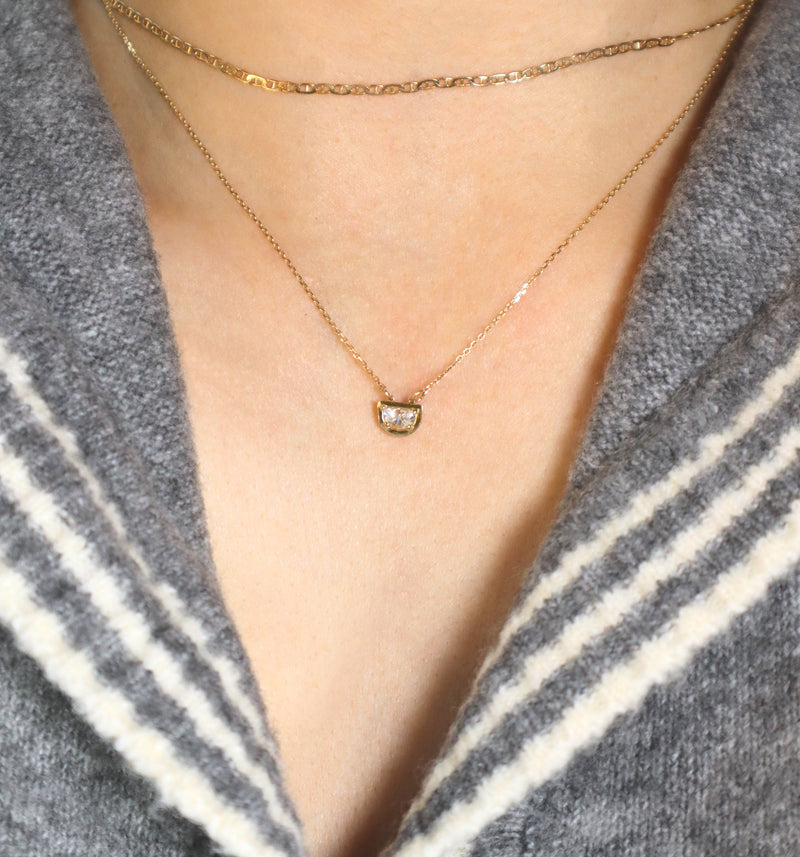 'Lunar' Half Moon Lab-grown Diamond Necklace