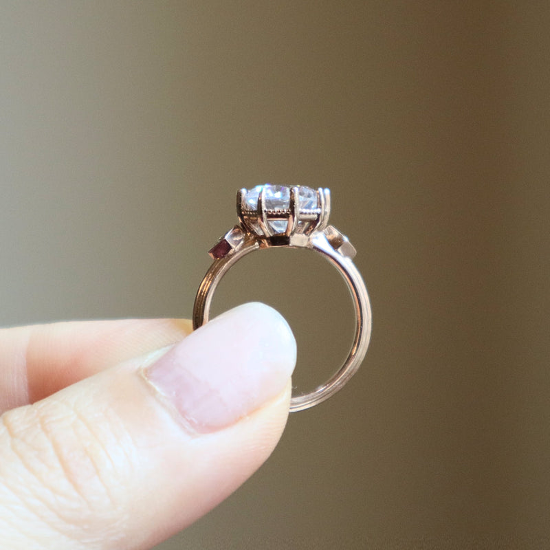 Hazel Round diamond rose gold engagement ring
