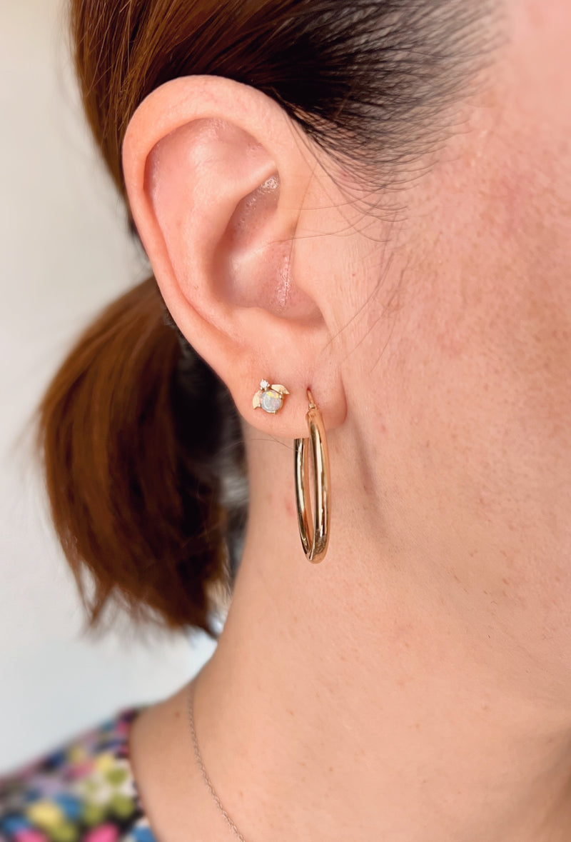 Laurel White Opal Stud Earrings