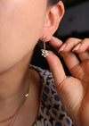 Double Forget Me Not Dangle Earrings with Sapphires