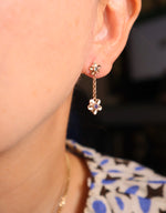 Double Forget Me Not Dangle Earrings with Sapphires