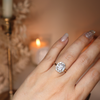 Laurel Deco Oval Diamond Halo Ring