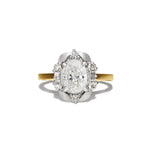 Laurel Deco Oval Diamond Halo Ring