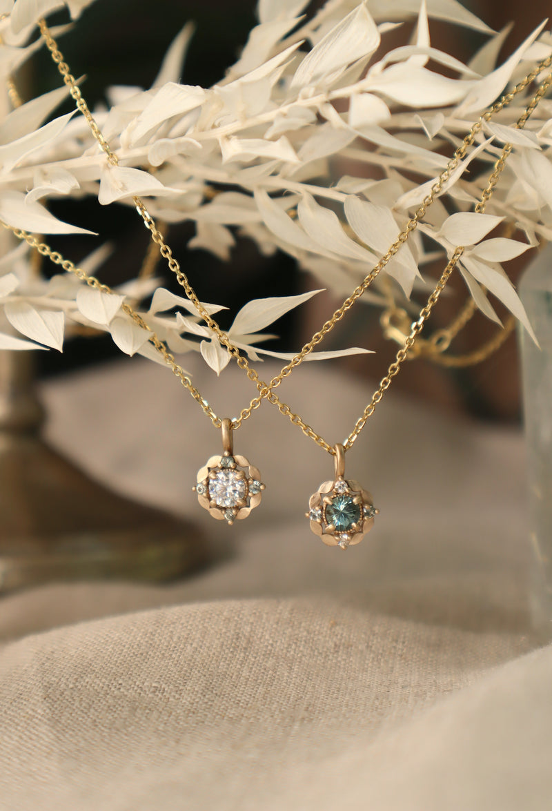 Laurel Montana Sapphire and Diamond Necklace (ready to ship)