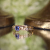 ‘Leaflace’ ~0.5ct Blue sapphire and diamond ring