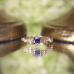 ‘Leaflace’ ~0.5ct Blue sapphire and diamond ring