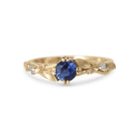 ‘Leaflace’ ~0.5ct Blue sapphire and diamond ring