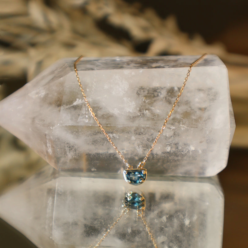 'Lunar' Half Moon Montana Sapphire Necklace