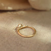 Marigold Ring – Oval 7x5 Rose Cut Montana Sapphire and Diamond