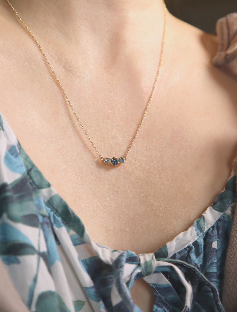 Marigold Three Montana Sapphire Necklace