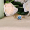 Mina Solitaire Ring with Blue Montana Sapphire and Diamond in Gold