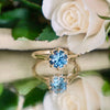 Mina Solitaire Ring with Blue Montana Sapphire and Diamond in Gold
