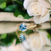 Mina Solitaire Ring with Blue Montana Sapphire and Diamond in Gold