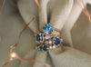 Mina Solitaire Ring with Blue Montana Sapphire and Diamond in Gold