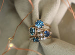 Mina Solitaire Ring with Blue Montana Sapphire and Diamond in Gold