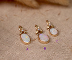 Three Petal Opal Pendant with Diamond