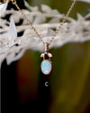 Three Petal Opal Pendant with Diamond