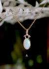 Three Petal Opal Pendant with Diamond