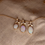 Three Petal Opal Pendant with Diamond