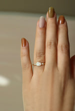 'Rose Vine' Small Oval Opal Diamond Ring Size 6