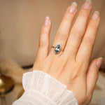 Posy Marquise Light Blue Green Sapphire Halo Ring Size 6