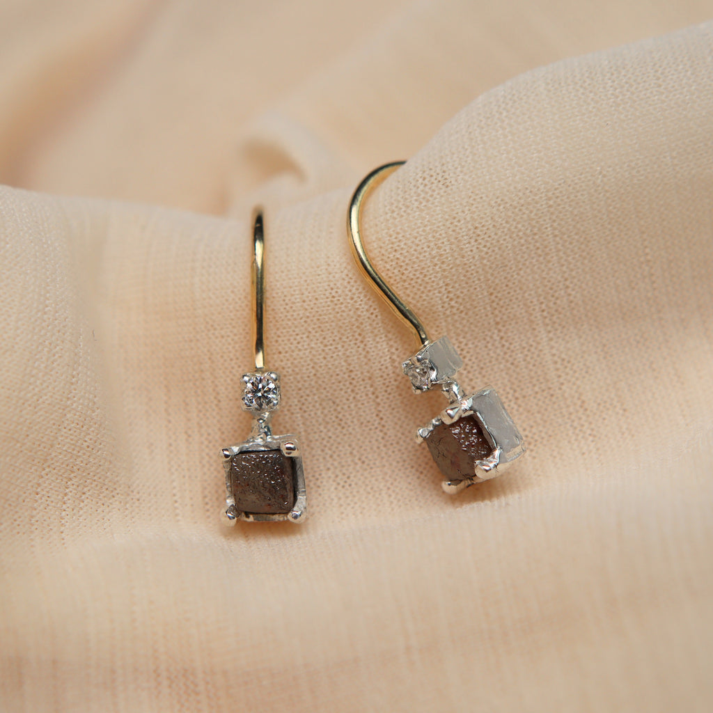 'Raw & Refined' Diamond Earrings