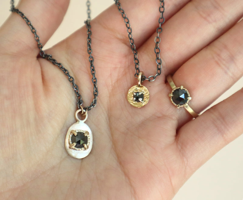 Cosmos Rose Gold Black Diamond Black Onyx Necklace – noeljewellery